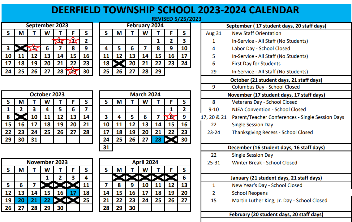 2023-2024 School Calendar